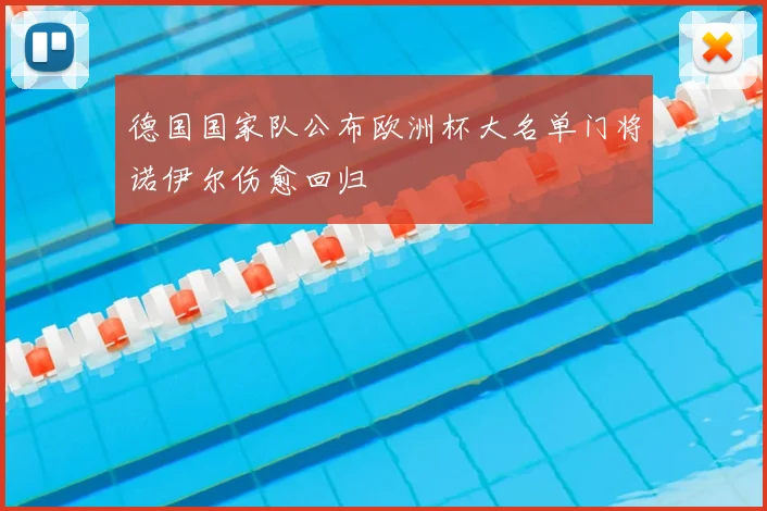 德国国家队公布欧洲杯大名单门将诺伊尔伤愈回归